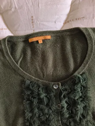 Cardigan Silvian Heach verde con volant M