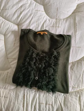 Cardigan Silvian Heach verde con volant M