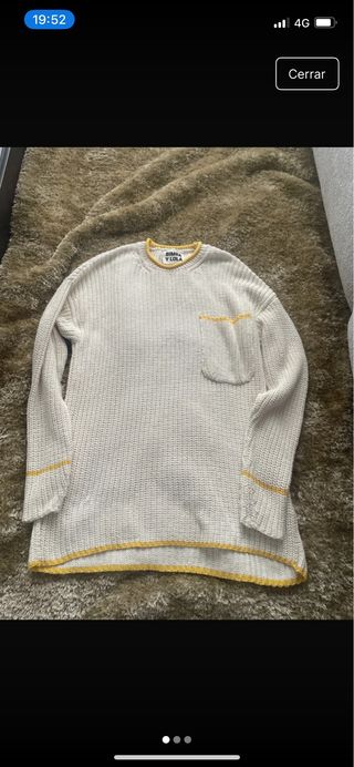 Jersey de punto blanco y amarillo