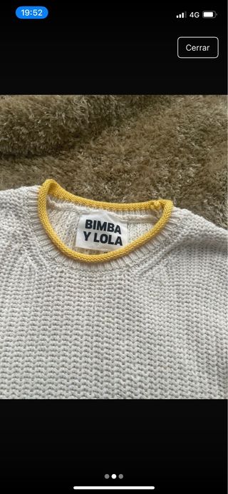 Jersey de punto blanco y amarillo