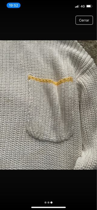 Jersey de punto blanco y amarillo