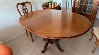 Mesa Comedor Madera Maciza Extensible + Sillas