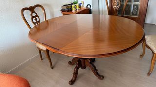Mesa Comedor Madera Maciza Extensible + Sillas