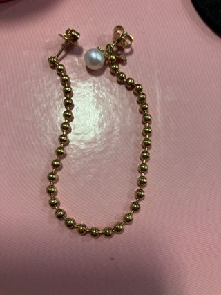 Pendientes Tous Perla y Cadena Dorada