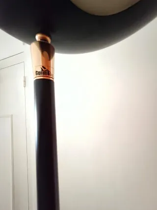 Lámpara de pie negra y dorada