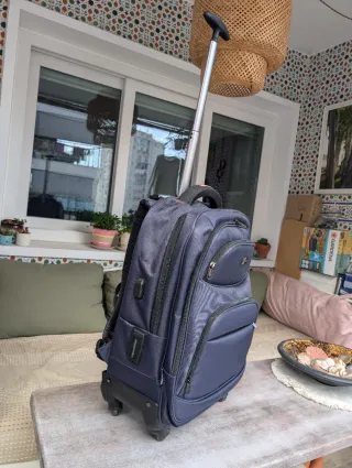 Mochila con ruedas azul marino 20L