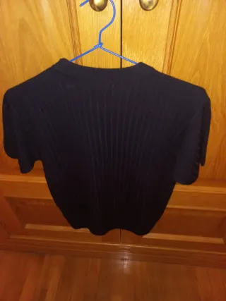 Jersey negro de punto manga corta