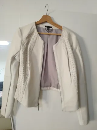 Chaqueta Piel Crema Talla M