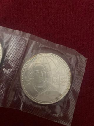 Monedas Plata V Centenario Cristóbal Colón