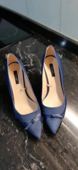 Zapatos Zara Basic Piel y Ante Talla 38