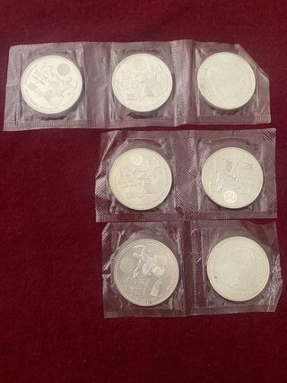7 Monedas Plata IV Centenario El Quijote