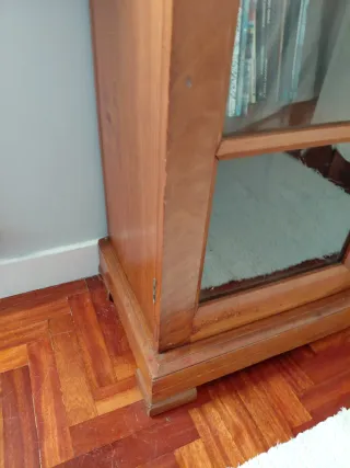 Vitrina antigua de madera y cristal