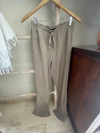 Pantalón Zara Beige/Gris Talla XS