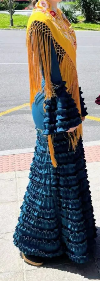Vestido Flamenca Canastero Azul Petróleo