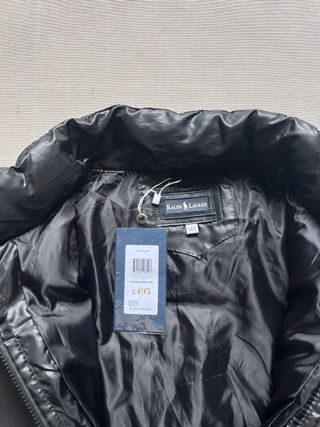 Polo Ralph Lauren Plumífero Negro Brillo Talla XL
