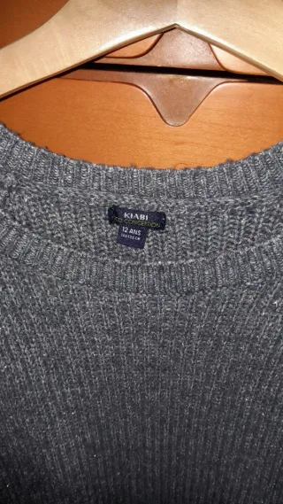 Jersey largo. Kiabi Gris Talla 12 años.