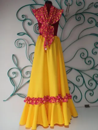 Conjunto Flamenco Amarillo y Rosa