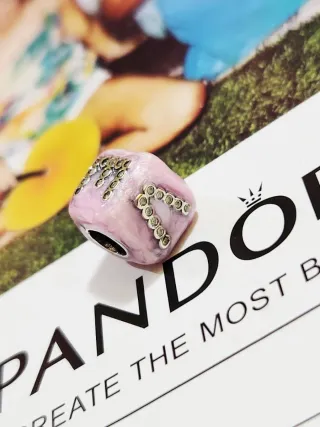 Charm en plata de ley Cubo Amor Cristal de Murano