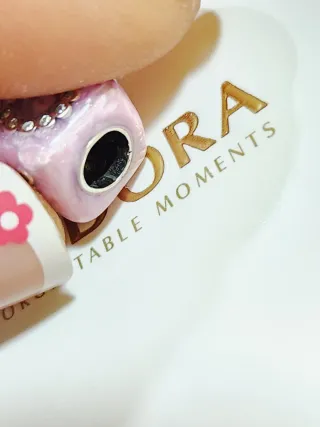 Charm en plata de ley Cubo Amor Cristal de Murano