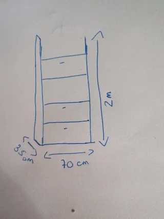 Estantería Juvenil Madera Cajoneras Naranja
