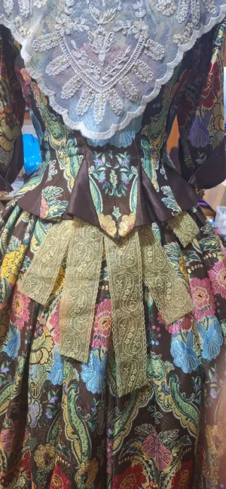 Traje de Fallera Marrón Multicolor