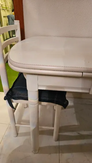 Mesa de cocina extensible blanca 130x70