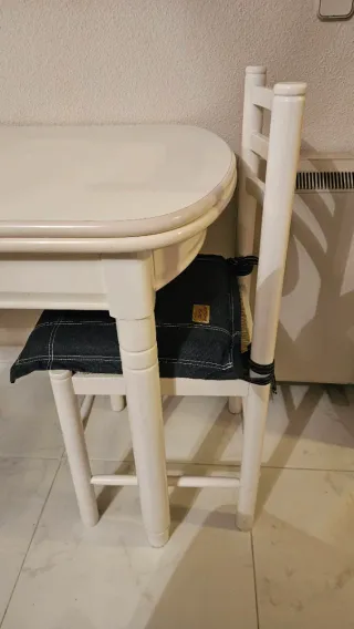 Mesa de cocina extensible blanca 130x70