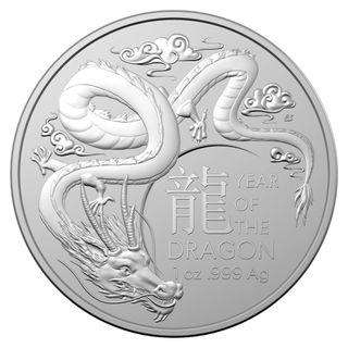 Moneda Plata Año Dragón 2024 Australia