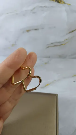 Pendientes Aro Corazón Chapado Oro 18k