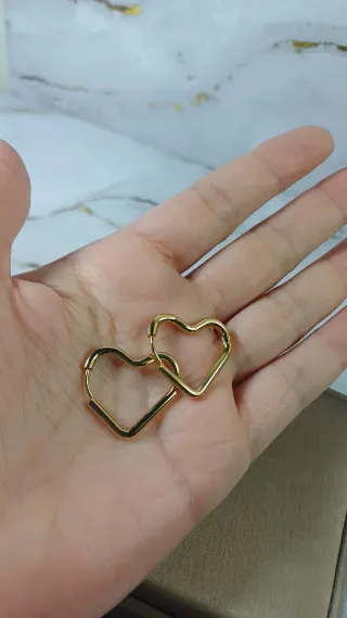 Pendientes Aro Corazón Chapado Oro 18k