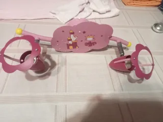 Lámparas infantiles rosas 4 y 2 focos