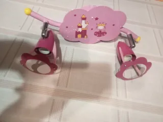 Lámparas infantiles rosas 4 y 2 focos