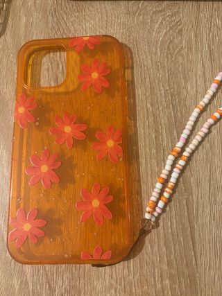 Custodia iPhone 12 Pro Arancione Fiori