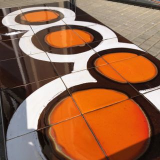 Mesa Centro ceramica Vintage Francia 1970