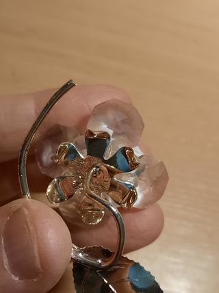 Fiore Rosa in Bisquit con Cristalli