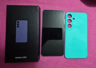 Samsung S24 Caja y Funda Turquesa