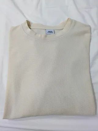 Sudadera / jersey de ZARA en color beige/crema - S