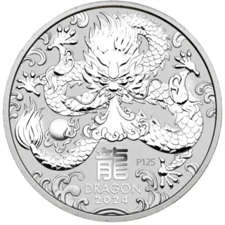 Moneda Plata Dragón Lunar 2024 P125