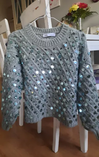 Jersey Zara lentejuelas talla S