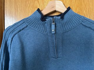 Jersey Hombre Talla L Azul Media Cremallera