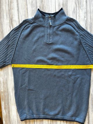 Jersey Hombre Talla L Azul Media Cremallera