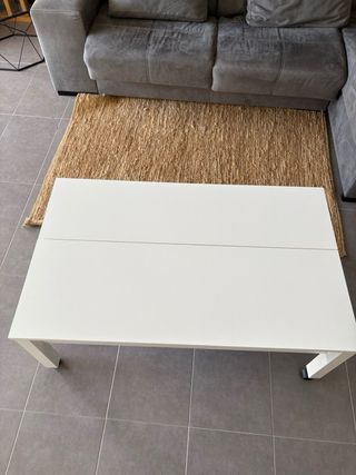 Mesa centro elevable blanca