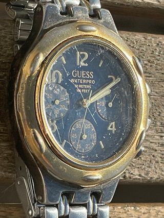 Reloj Guess Waterpro Cronógrafo Azul Dorado