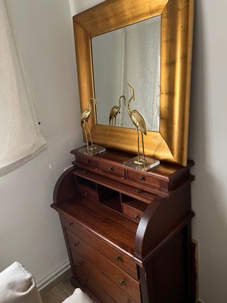 Conjunto Buro y Espejo Madera
