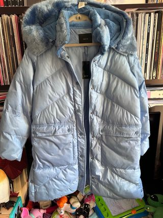 Abrigo azul turquesa