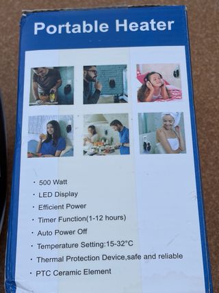 Calentador Portátil Eléctrico 500W