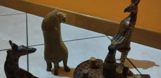 Set Vintage Africa Scultura Legno