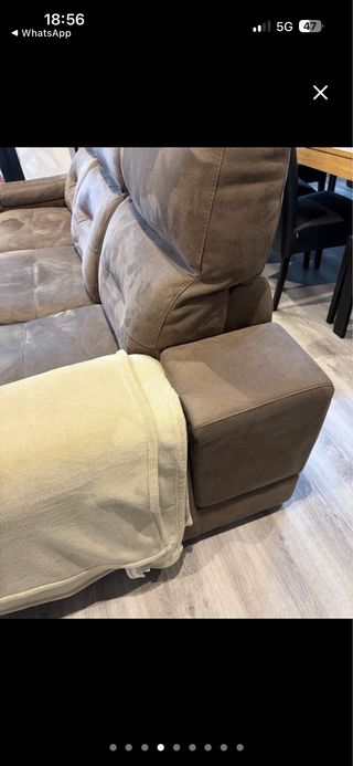 Sofá Relax Chaise Longue Tela Gris