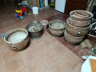 Juego de 5 Macetas Cerámica Terracota
