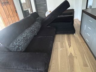 Sofá Chaise Longue Negro Terciopelo